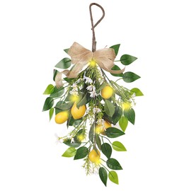 Artificial Lemon Teardrop Wreath Wall Hanging Teardrop Lemon Fruit Wreath Artificial Lemon Swag