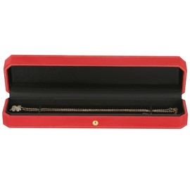 KUKUVR Velvet Necklace Long Chain Gift Box, Premium Jewellry Bracelet Pendant Holder Display Case for Wedding Engagement Birthday Anniversary Ceremony for Women Girl (Red)