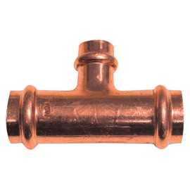 Cornat Press T-piece, copper with reduced outlet, 3 sockets, A 22 mm, W 15 mm, 1 piece, T65302215B bronze