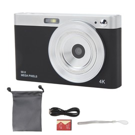 2.88in Digital Camera 50MP IPS 4K Digital Camera 16X Digital Zoom Anti Shaking Small Digital Video Camera Black
