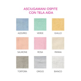 Panini Tessuti, Set/Pair of Large and Small Towels. Aida Fabric for Embroidery 100% Cotton Sponge - Guest Towels, Bathroom Towels (White, WITHOUT EMBROIDERY)