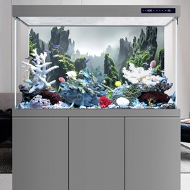 AWERT 72x16 inches Stone Aquarium Background Rock Fish Tank Background Rocky Terrarium Background Polyester Background