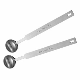 2Pcs Teaspoon (5 mL | 5 cc | 1 TSP | 1/3 Tablespoon) Stainless Steel Individual Measuring Spoons Metal Measuring Spoons Only Kitchen Gadgets for Cooking Baking