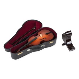 Broadway Gift Upright Bass Miniature Replica Wood Tone 6 x 10 Resin Stone Tabletop Figurine