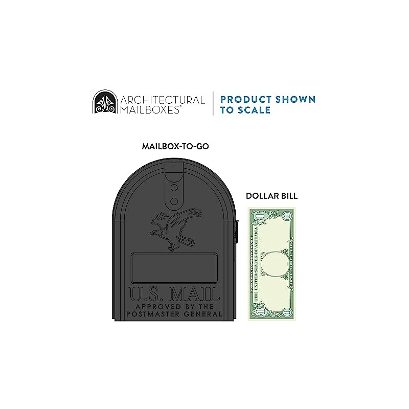 ARCHITECTURAL MAILBOXES Elite, Easy-Install, Medium Capacity, Galvanized Steel Black, Mailbox