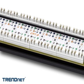TRENDnet 8-Port Cat6 Unshielded Patch Panel, TC-P08C6, Rackmount, 10 Inch Wide, 8 x Gigabit RJ-45 Ethernet Ports, Pre-Numbered Ports, 250 Mhz Connection, Color Coded Labeling, 110 IDC Terminal Blocks