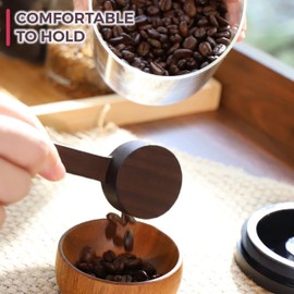 Dorsaer Coffee Scoop for Ground Coffee(2 Pieces),8g Walnut Wooden Scoops for Canisters,Small Wooden Spoons,Coffee Spoons for Coffee Bean Storage, Coffee Measuring Spoon,Bath Salt Scoop,Scoops for Jars