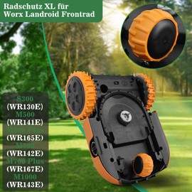 Wheel Protector XL for Worx Landroid Front Wheel with Robust Profile Tuning, Compatible with Wheel Models M500, M500 Plus, M700, M700 Plus, S300 - Orange