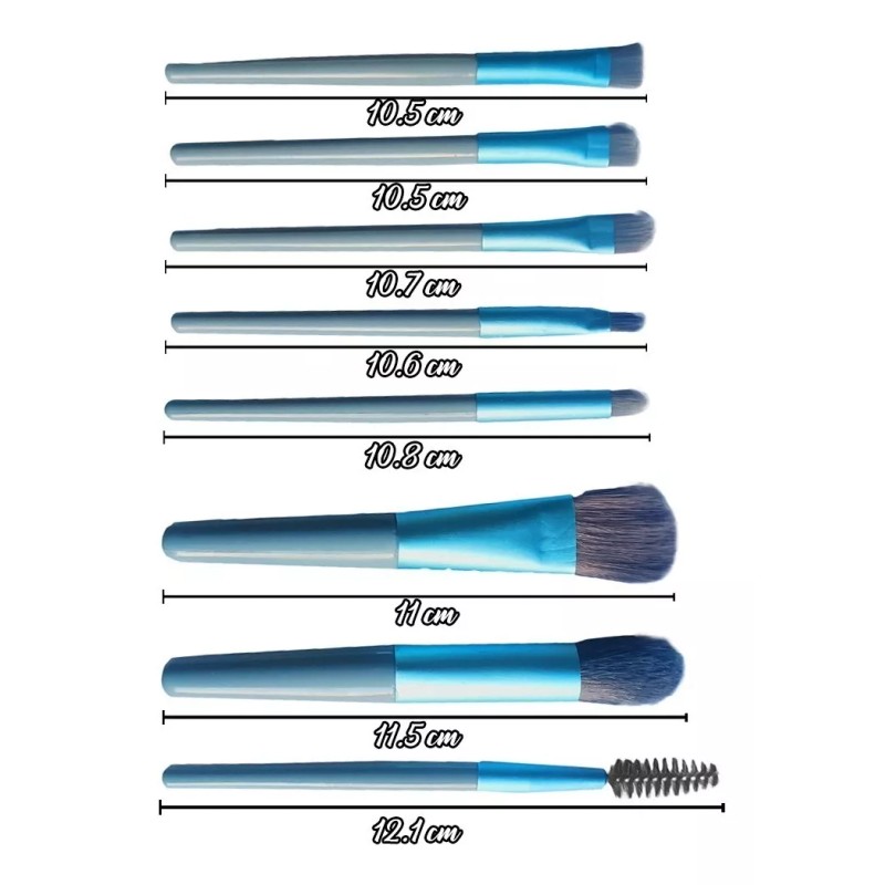 LS Set Brochas Maquillaje Pestañas 8 Piezas