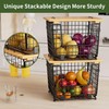 Wire Storage Basket for Kitchen Pantry: GGIU Stackable Kitchen Counter