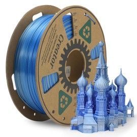 Creator Silk PLA Dual Color Filament 1.75mm +/- 0.02mm, Silver Blue Silk PLA 3D Printer Filament, Shiny and Glossy, Silk Texture, Color Changing 3D Printing Filament 1kg Spool