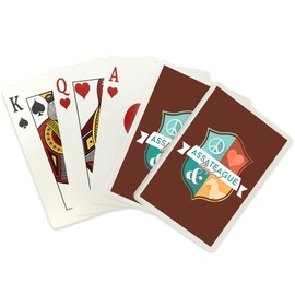 Lantern Press Assateauge, Maryland, Peace, Love, and, Ponies, Pop Out Icon Style, (52 Playing Cards, Poker Size Card Deck with Jokers)