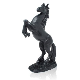 Lependor - Estatua de Resina de Caballo de pie, Escultura de Caballo de Lucha, para decoración del hogar, crianza, Estatua de Arte de Caballo, Escultura Decorativa, Escultura de Animal, Color Negro