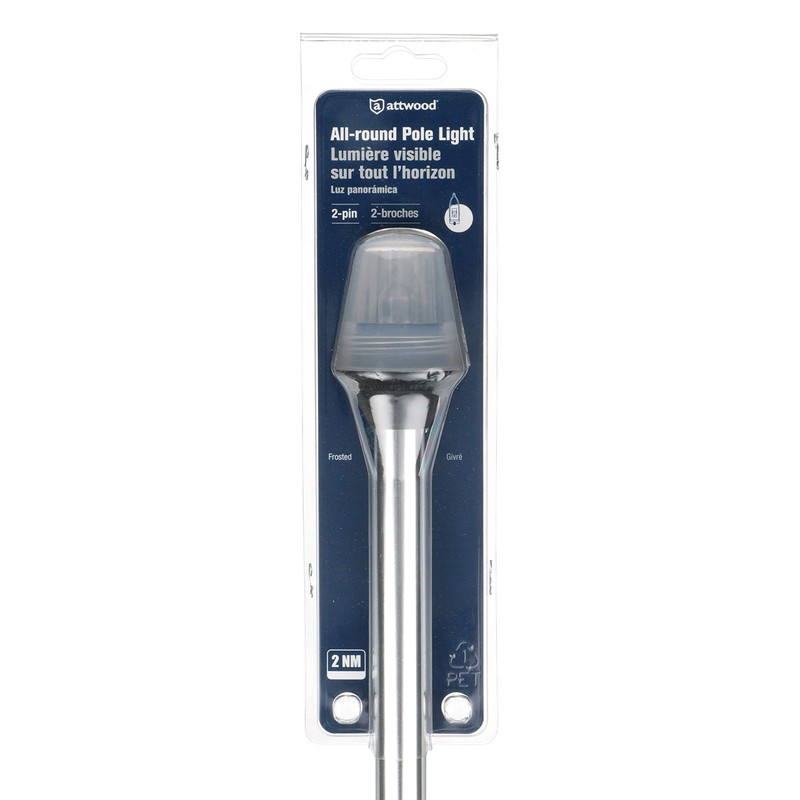Attwood 5110-24-7 All-Round Frosted Globe Light, 2-Mile 360-Degrees Illumination, 9-Watt