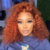 GOLFMAX Ginger Water Wave Bob Wig Human Hair Transparent HD