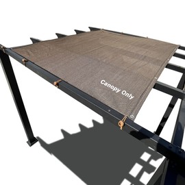 Alion Home Outdoor Pergola Sun Shade Cover Cloth Patio Canopy HDPE Permeable with Grommets (8' x 12', Brown)