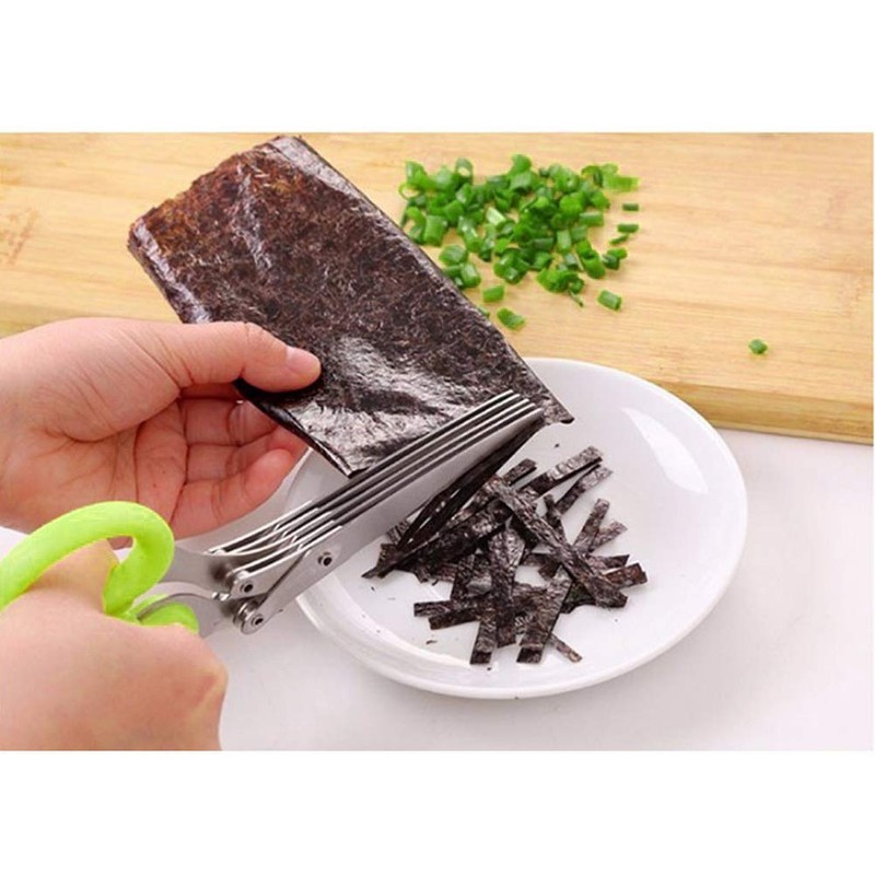 Kitchen Scissor, Herb Scissors 5 Blades Stainless Steel Great Kitchen