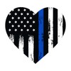 GRITKULTURE Thin Blue Line Heart Decals 4x3.6 Inch Window Decals