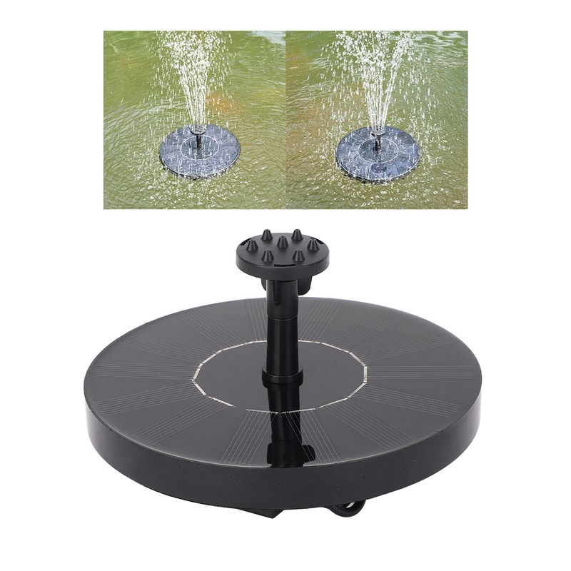 Solar Fountain Low Noise Multi Nozzles Waterproof Floating Fountain for