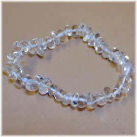 Rock Crystal Chip Bracelet, Real Natural Stone Crystal Tumbled Stone Bracelet for Men and Women, Gemstone and Healing Stone Stretch Bracelet