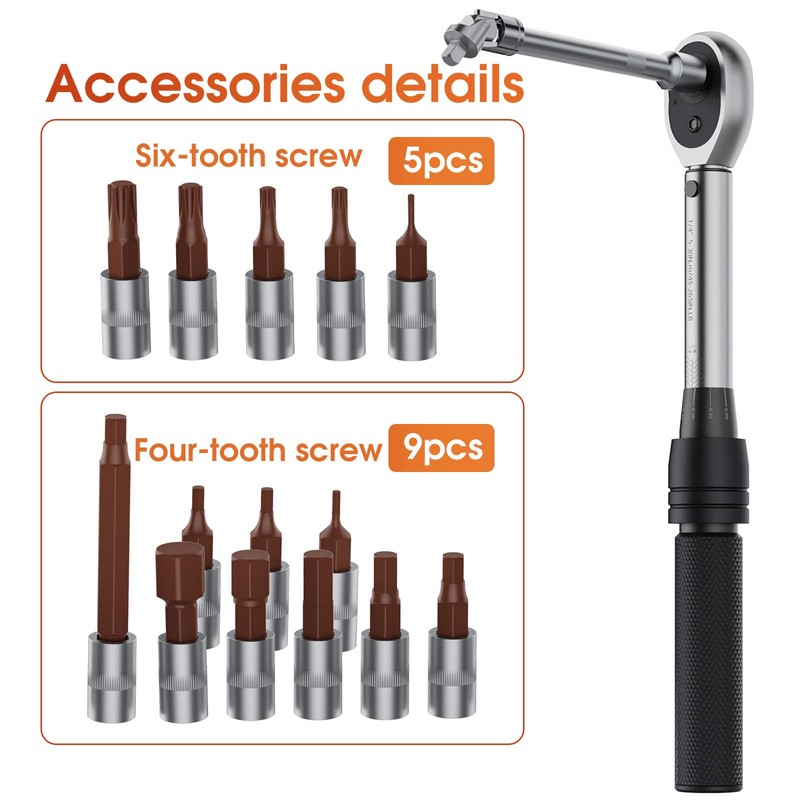 DSBYKJ 17 Piece Small Torque Wrench Set (5-30nm), 1/4" Drive