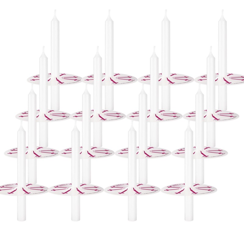 100 - Pack White Church Service Candles with 3 -