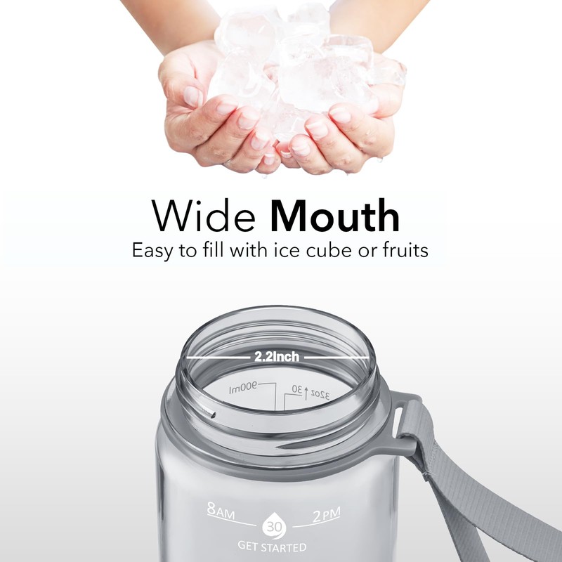 Hyeta 32oz Water Bottles with Straw - Stay Motivated and