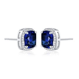 Diamond Treats 925 Sterling Silver Radiation Wreath Stud Earrings with Cubic Zirconia in White, Blue, Green and Red, Solid Silver Colourful Stud Earrings for Women, Sterling Silver, Cubic Zirconia