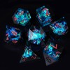 DND Dice Set, 7 Pieces Polyhedral Handmade Resin Sharp Edge