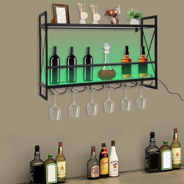 Unbranded 2-Tier Bar Cabinet Wine Liquor Storage Display Rack W/