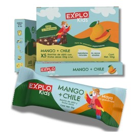 Barras Naturales Infantiles Explo Kids 25g  Mango y Chile  Pack 5  Snack Sin Conservadores Niños
