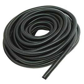 American Terminal 1/2" X 100 ft Split Wire Loom Flex-Guard Convoluted Tubing – Protective Split Cable Sleeves for Automotive Home Industrial Electrical Wires – Chemical Resistant Cable Conduit – Black