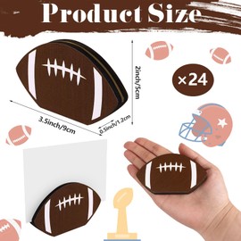 Youdaju 24 Pcs Football Base Memo Clip Holder Stand Sports Ball Table Number Holder Wooden Place Card Holder Note Paper Clip Photo Display Tabletop Memo Note Stand Card Holders for Office Party