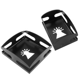 Rierdge 2 Pack Stainless Steel Square Slot Cutter, Drywall Oscillating Tool Outlet Box Cutter, Electrical Box Drywall Outlet Cutout Tool, Oscillating Square Blade for Wood, Plastic, Metal - Black