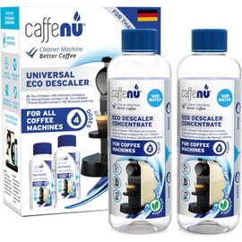Caffenu Universal Eco Descaler Compatible with Nespresso, Tchibo Caffissimo and More, All-Round Care for 1 Year, 400 ml, 4 Applications