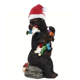 IFUNEYS Garden Gnome Figurine Bear Eat Gnomes Statues, Funny Garden Massacre for Christmas Outdoor Decoration