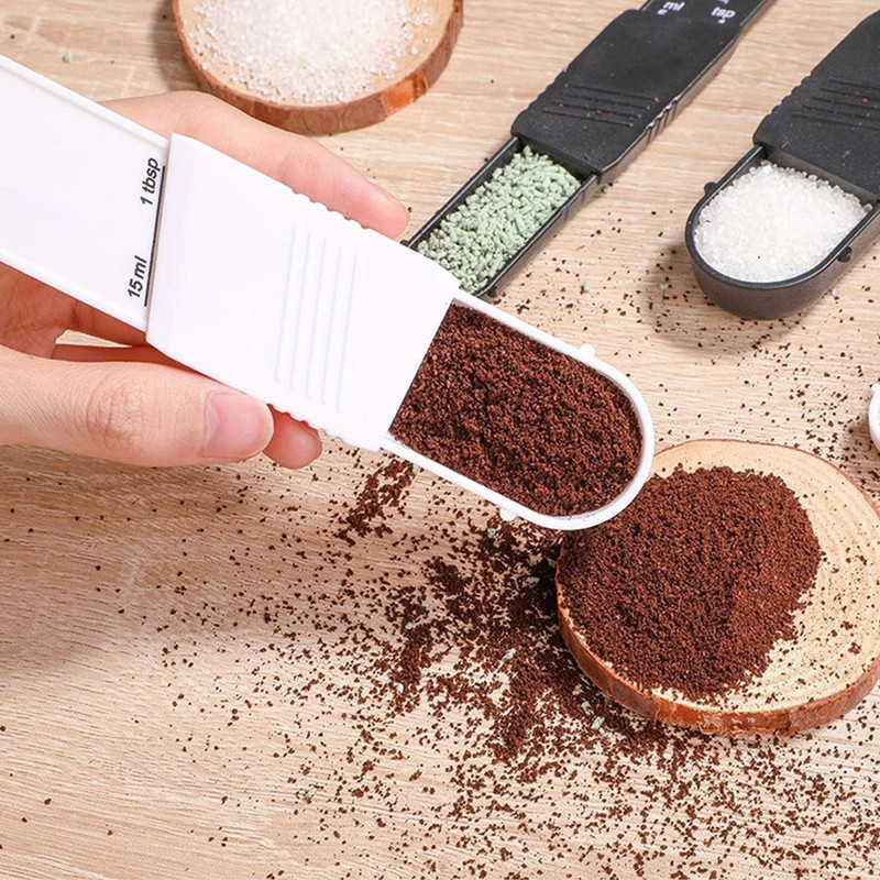 4 Pcs Adjustable Measuring Spoons Set, Teaspoon Measuring Spoons, Tablespoon