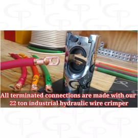 GP Car Audio Big 3 UPGRADE wiring Kit OFHC COPPER TRUE 1/0 AWG GAUGE CLEAR