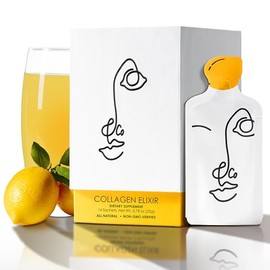 LEMON & CO. Colágeno líquido para mujeres - Mezcla de agua de colágeno de limón con 5000 mg de péptidos de colágeno marino, limones orgánicos y vitamina C - Elixir diario para la piel, las uñas,