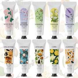 spa luxetique 10 Pack Hand Cream Set Scented Hand Lotion for Dry Cracked Travel Size Hand Cream Mini Moisturizing Lotion With Shea Butter Gifts for Women