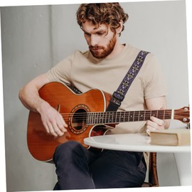 Totority 1pc Adjustable Bass Strap with Creative Purple Design Guitar Belt for Electric and Acoustic Guitars Easy to Clean and Carry for Outdoor Performances