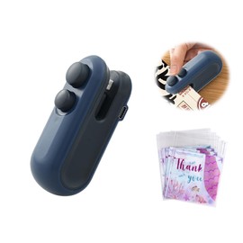 Hitopin Mini Film Sealer 2 in 1 Film Sealer Mini Sealing Machine 2 in 1 Sealing Machine USB Charging Bag Sealer with Magnetic Base for Food Storage Blue