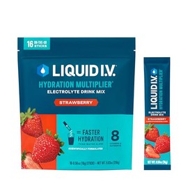 Liquid I.V. Multiplicador De Hidratacin, Paquetes De Polvo De Hidratacin, Mezcla De Bebidas Electrolticas, Sin Omg, Fresa - 16 Palos                  
