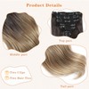 Alitozz Clip in Hair Extensions 6PCS 20 Inch - Black