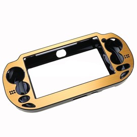 OSTENT Aluminum Metal Skin Protective Cover Case Compatible for Sony PS Vita PSV Color Gold