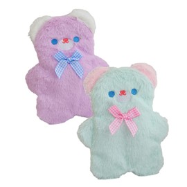 jojofuny 2Pcs Plush Pencil Case Cute Bear Design Pencil Pouch for Students Capacity Zipper Pen Bag Compact and Lightweight Stationery Storage Green Purple