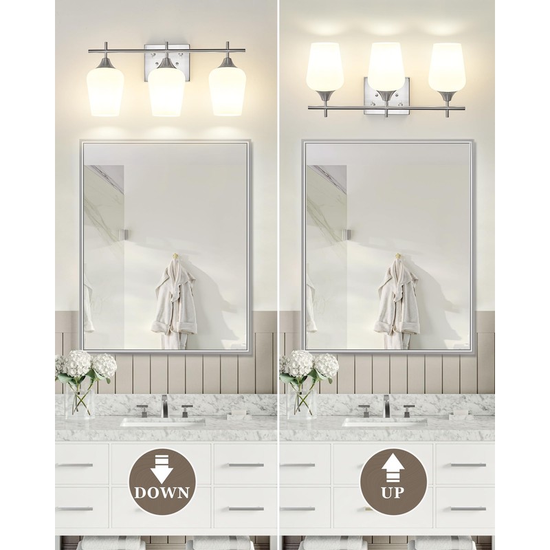 Osimir 3 Light Bathroom Light Fixtures Over Mirror, 21 Inch