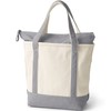 Lands' End Natural Zip Top Canvas Tote Bag Natural/silver Graphite