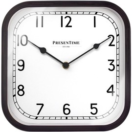 Presentime & Co 10" Anton Vintage Square Clock, Silent No Ticking, Wall & Mantel 2 in 1, Desk and Shelf Clock, Tabletop Décor, Oil Rubbed Bronze Color.