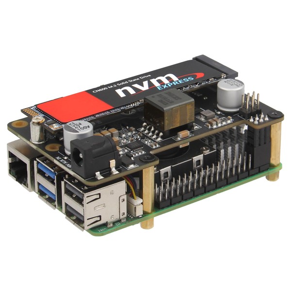 Geekworm X1012 PCIe to M.2 HAT Key-M NVMe SSD and